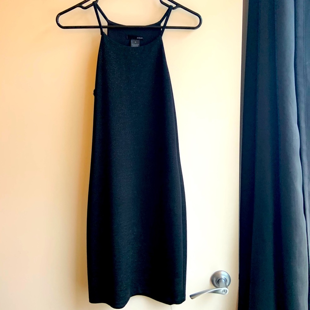 Black dress with some dusted gold